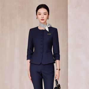 Women's Suit Set Polyester Three Quarter Sleeve Anti-Wrinkle Office Lady Autumn Workwear Business Formal Wear - Product Image 2