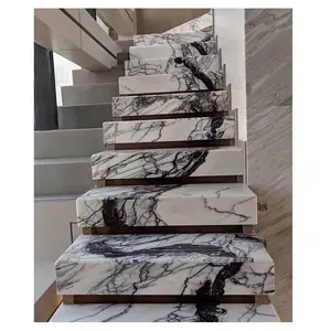 Toptan Modearn tasarım lüks doğal mermer taş merdiven için Milas leylak mermer merdiven