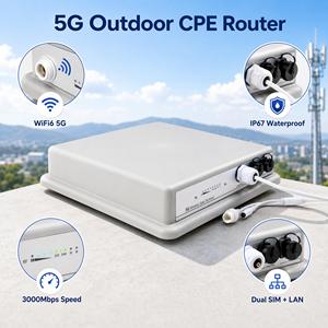 Routeur CPE extérieur 5G double SIM Wi-Fi 6 IP67 avec prise en charge OpenVPN, 3000 Mbps, LAN Gigabit, support de montage sur poteau pour l'agriculture et modem sans fil - Product Image 6