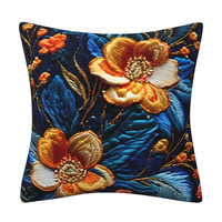 Housse de coussin brodée 3D florale très tendance, pour canapé, printemps-été, élégante et simple