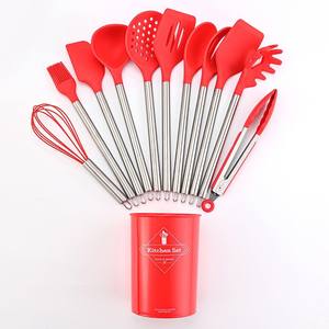 Ensemble de cuisine 11 pièces, ustensiles en silicone avec poignée en acier inoxydable, résistants à la chaleur, de qualité alimentaire, pour usage domestique - Product Image 2