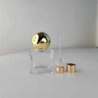Bouchon rond de bouteille de parfum en verre transparent carré unique de luxe de 15ml (GPM-H9)