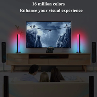 Barre lumineuse LED RGBIC intelligente, synchronisation musicale, lumière d'ambiance, lampe d'angle intelligente pour salle de jeu, bureau, rétroéclairage TV