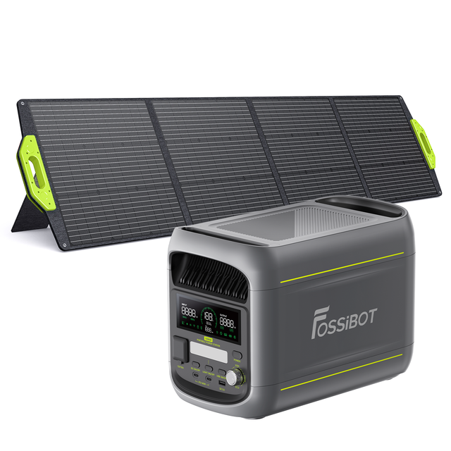 Fossibot Outdoor 1800W 1024Wh Lifepo4 Battery Portable 110W 200W 420W Solar Charging Powered Generator Station With Solar Panels