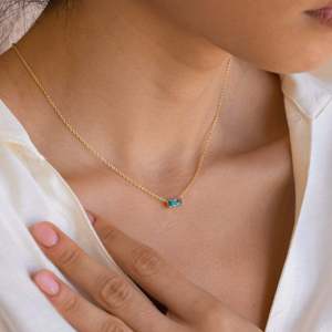 Nouveaux bijoux <span class=keywords><strong>de</strong></span> pierre <span class=keywords><strong>de</strong></span> <span class=keywords><strong>naissance</strong></span> à la mode plaqué or collier <span class=keywords><strong>de</strong></span> pierre <span class=keywords><strong>de</strong></span> <span class=keywords><strong>naissance</strong></span> sans ternissement en acier inoxydable Zircon carré collier ras du cou - Product Image 5