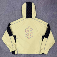 Vestes coupe-vent personnalisées pour hommes, en tissu ripstop nylon, doublure en mesh, imperméables, à capuche, zippées, avec impression sérigraphique, pour les sports de plein air