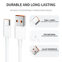 Cable USB-A a Tipo-C de Carga Súper Rápida 6A con Blindaje Trenzado y Conductor de Cobre Puro para Teléfonos Móviles, Cámaras y Computadoras, 1M
