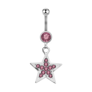Zesen personalizado atractivo cuerpo <span class=keywords><strong>Piercing</strong></span> joyería cristal <span class=keywords><strong>ombligo</strong></span> anillo de <span class=keywords><strong>acero</strong></span> quirúrgico colgante vientre anillo estrella <span class=keywords><strong>ombligo</strong></span> botón anillo - Product Image 6