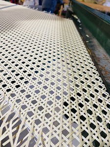 Hot Sale Cream Striped Plastic Mesh Roll, Synthetic Cane Rattan Weaving <b>Material</b> for Furniture Weaving & DIY Crafts - Product Image 2