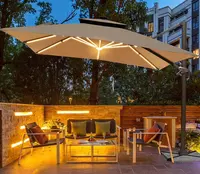 Guarda-chuva ao ar livre para jardim, restaurante, praia, guarda-sol usado, guarda-chuva com luz led
