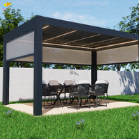 Jardin extérieur motorisé métal aluminium cadre persiennes stores cadre rideaux écran systèmes de toit en métal pour pergola