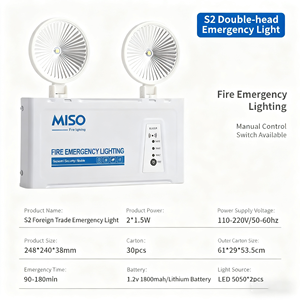 Lampu kepala ganda darurat LED lintas batas untuk evakuasi darurat, penerangan darurat api komersial - Product Image 4