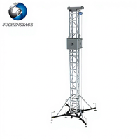 Tour de treillis en aluminium à hauteur réglable pour scène mobile, idéale pour la location d'événements extérieurs et les spectacles