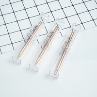 Stylo à bille fin de luxe en or rose, matériau métallique de marque laser personnalisé, bon marché et élégant pour la promotion de fournitures d'hôtel