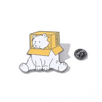 Ensemble de badges en émail en alliage à la mode-Broches d'animaux mignons ours chat chien abeille noir nickelé Badges UV pour la mode