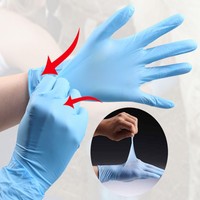 Fabricant chinois de gants jetables en nitrile, doublés ou non, imperméables, sans poudre/sans latex, avec bouts des doigts texturés, pour usage domestique