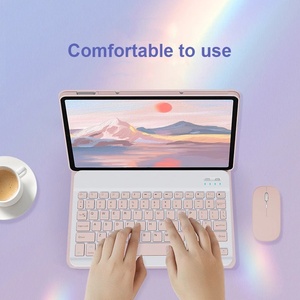 Pour <span class=keywords><strong>OPPO</strong></span> Pad Air 10.36 pouces 2022 tablette clavier souris couverture complète souple support rabattable - Product Image 4