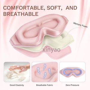 Antifaz para <span class=keywords><strong>Dormir</strong></span> con Logotipo Personalizado, Diseño 3D Contorneado, Bloqueo Completo de Luz, Relleno de Espuma Viscoelástica, Cero Presión, Correa Ajustable - Product Image 3