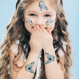 Tatuaje Temporal de Mariposa y Flor, Adhesivo Colorido para Maquillaje Corporal, para Decoración de Fiestas de Cumpleaños Infantiles y Uso en Festivales - Product Image 2