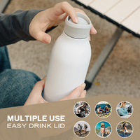 Bouteille d'eau sport isotherme Everich en acier inoxydable à double paroi 600 ml avec couvercle à ouverture à 360 degrés pour l'extérieur