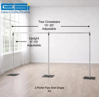 Rideaux de fond de scène de mariage ESI avec support de tuyau réglable, personnalisables pour différentes tailles d'événements