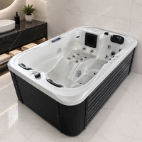 Jacuzzi de Hidromasaje Exterior Moderno y de Lujo, Independiente, con Drenaje y Capacidad de 169 Galones