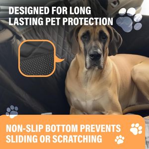 Funda ajustable para asiento trasero de coche para mascotas, impermeable, protector de hamaca para perros con cubierta de seguridad resistente para asiento trasero de coche. - Product Image 3