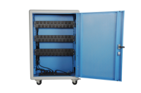 Station de charge mobile à 48 ports, armoire de synchronisation, construction en acier SPCC pour tablettes et ordinateurs portables