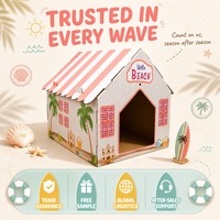 Casa Rascador para Gatos Moderna y Ecológica al por Mayor, Casa para Gatos de Cartón Corrugado con Impresión Personalizada, Fácil de Montar, para Interiores