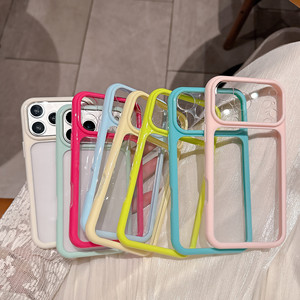 เคสโทรศัพท์ใสกันกระแทก Candy Macaron Border  สำหรับ iPhone 18 17 16 15 14 13 Pro Max ดีไซน์มินิมอล - Product Image 6
