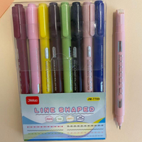 Stylos à double pointe pour étudiants, marqueurs décoratifs multicolores à contour ondulé, surligneurs pour carnet de notes, vente en gros