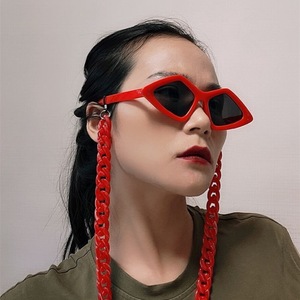 Chaîne de <span class=keywords><strong>lunettes</strong></span> de <span class=keywords><strong>soleil</strong></span> rétro 40 couleurs 70 cm, grande chaîne en acrylique noir et blanc, mode antidérapante unisexe - Product Image 6