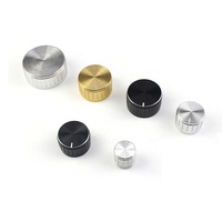 Daiertek 23x17mm gitar ses düğmesi siyah/altın/gümüş alüminyum alaşım potansiyometre ses kontrolü dönen düğme tırtıllı mil
