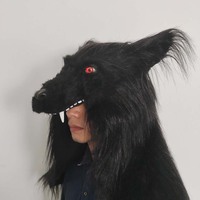 Nouveau design, masque en latex en peluche pour cosplay de loup gris, costume pour adulte, Halloween
