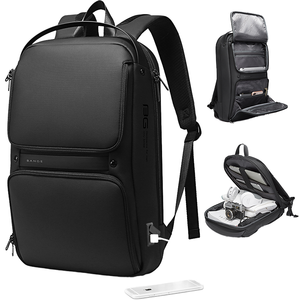 Bange Trendy Business Anti-Theft Men's Laptop <b>Backpack</b> with Zipper Closure Polyester Material Waterproof Design <b>Large</b> Capacity - Product Image 1