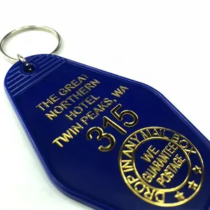 Benutzer definierte bunte Hot Stamp ing Logo Kunststoff Motel Schlüssel bund