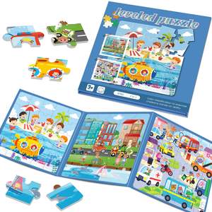 Libro de Rompecabezas Magnético 3 en 1, Juguete Educativo Avanzado para Niños, Juguete de Viaje para Niños y Niñas de 3 Años en Adelante - Product Image 1
