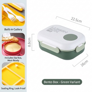 Boîte à bento carrée simple 2026 avec fonction micro-ondes et compartimentée pour étudiants - Product Image 5