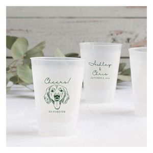 แก้วพลาสติกแบบฝ้าลายภาพสัตว์เลี้ยงตามสั่ง แก้วน้ำแบบใช้ซ้ำได้ เป็นมิตรกับสิ่งแวดล้อม สำหรับงานแต่งงานและงานปาร์ตี้ แก้วแบบสั่งทำพิเศษ - Product Image 1