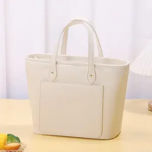 Custom Trendy PU Couro Almoço Soft Cooler Bag Saco Isolado Piquenique Beach Cooler Tote Bag Toda a temporada Alimentos PET Xiamen Port CN;FUJ