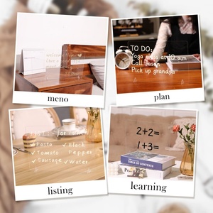 Paquete de 3 Pizarras Acrílicas de Borrado en Seco y Marcadores, Alternativa al Vidrio, Tableta Transparente para Notas, Pizarra Blanca Pequeña de Escritorio para la Escuela y la Oficina - Product Image 4