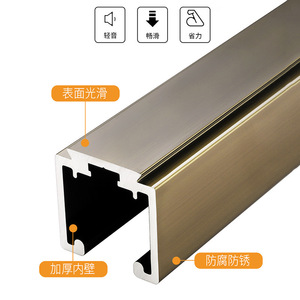 Roulettes de suspension robustes pour porte coulissante moderne à double battant en bois et métal, capacité de charge 120 kg, avec fermeture amortie - Product Image 3