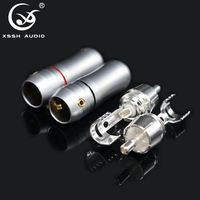 Konektor RCA Jack YIVO XSSH Audio Speaker OEM ODM Sistem HIFI DIY Kuningan Berlapis Perak Audio Male RCA Plug Connector untuk Kabel DIY Maksimal 8MM