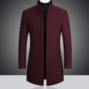 Vente chaude de laine automne et manteau d'hiver long pour hommes <span class=keywords><strong>Trench</strong></span> épaissi - Product Image 5
