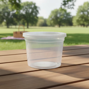 Clear Disposable PP Deli <b>Cups</b> with <b>Lids</b> for Food Storage, Sauces, Soups, Snacks, Meal Prep and Takeaway Use - Product Image 1