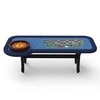 Table de poker en bois massif de jeu de jeu bleu royal YH 215cm avec pieds en H Casino Table de roue de roulette de 22 pouces