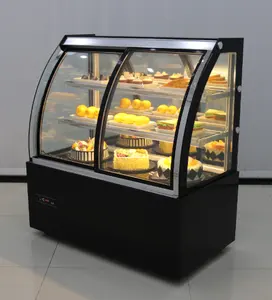 900mm longueur usine vente en gros gâteau réfrigérateur pâtisserie vitrine commerciale comptoir à gâteaux droit armoire à gâteaux incurvée