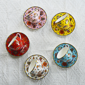 Tasses à <span class=keywords><strong>café</strong></span> et soucoupes en céramique tibétaine aux huit motifs de bon augure, porcelaine, 5 couleurs, tasses à thé, plat pour le <span class=keywords><strong>Tibet</strong></span> - Product Image 6