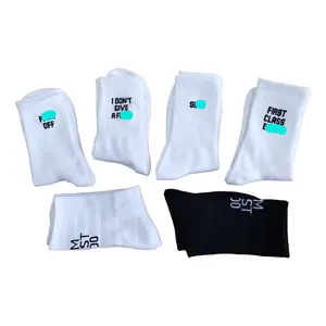 High Quality Custom Brand Socks Small Mqq White Black Athletic Socks With Great Price