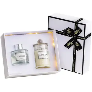 Confezione regalo di profumo di profumo di decorazione per la casa di lusso con candela e diffusore di Reed